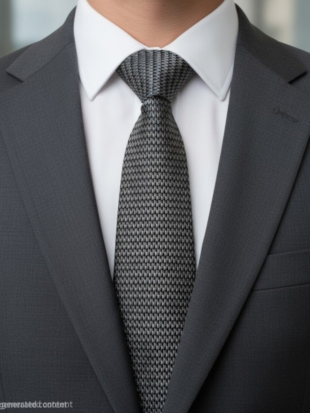 Van Heusen Elegant Geometric Patterned Tie - Black and Gray